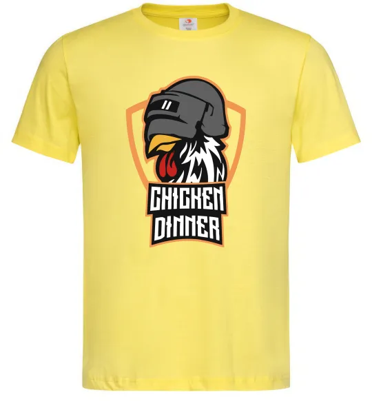 Мужская футболка Chiken dinner Лимонный фото