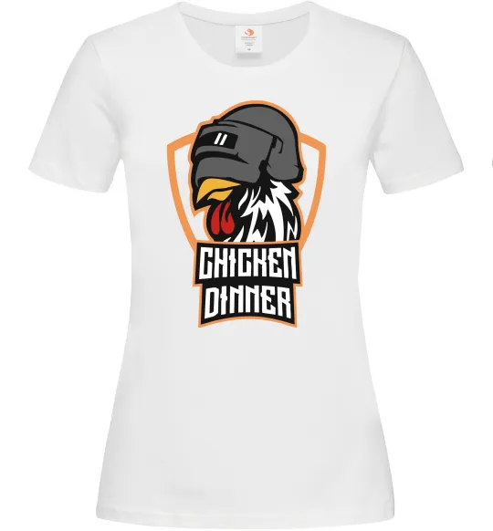 Женская футболка Chiken dinner Белый фото