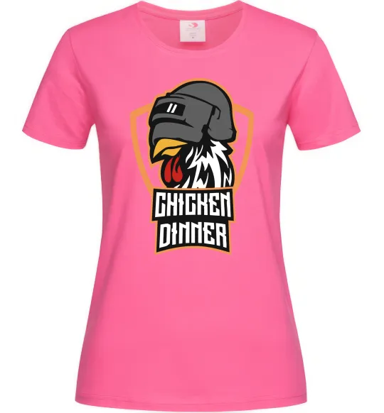 Женская футболка Chiken dinner Ярко-розовый фото