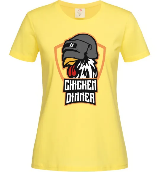 Женская футболка Chiken dinner Лимонный фото