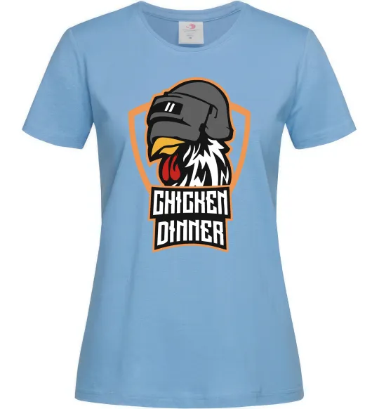 Женская футболка Chiken dinner Голубой фото