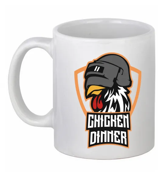 Чашка керамическая Chiken dinner Белый фото