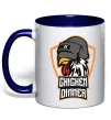 Чашка с цветной ручкой Chiken dinner Глубокий темно-синий фото