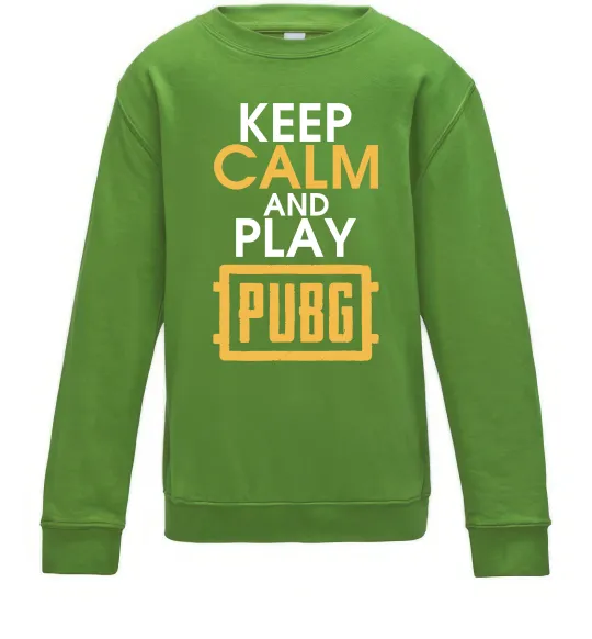 Дитячий світшот Keep calm play PUBG Лаймовий фото