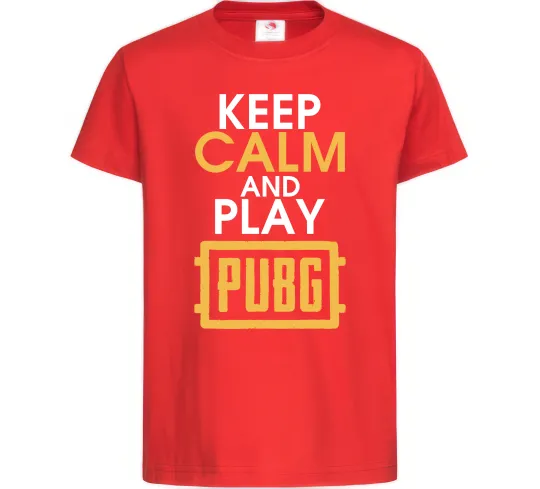 Детская футболка Keep calm play PUBG Красный фото