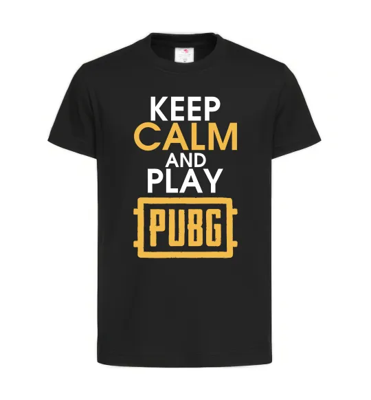 Дитяча футболка Keep calm play PUBG Чорний фото