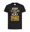 Дитяча футболка Keep calm play PUBG Чорний фото