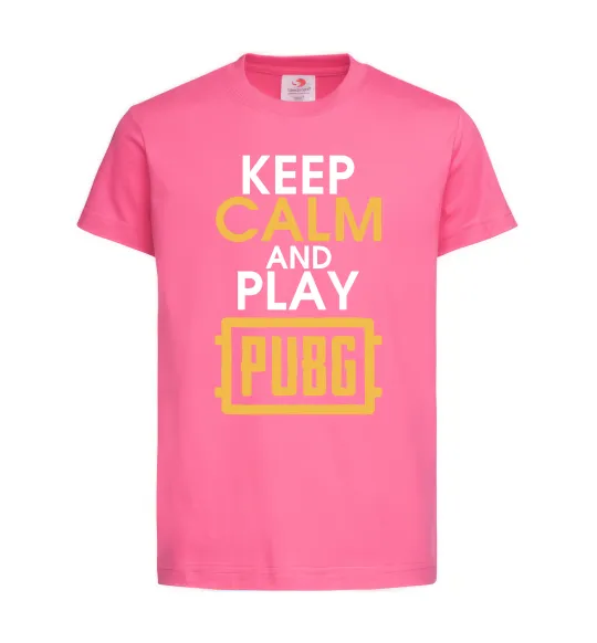 Дитяча футболка Keep calm play PUBG Яскраво-рожевий фото