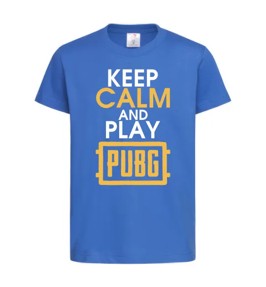 Дитяча футболка Keep calm play PUBG Яскраво-синій фото