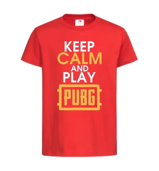 Дитяча футболка Keep calm play PUBG Червоний фото