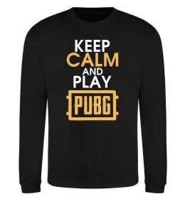Світшот Keep calm play PUBG Чорний фото
