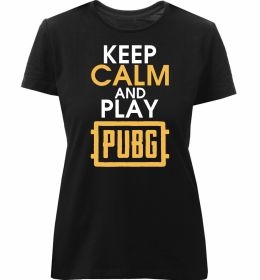 Жіноча преміум футболка Keep calm play PUBG