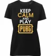 Жіноча преміум футболка Keep calm play PUBG Чорний фото