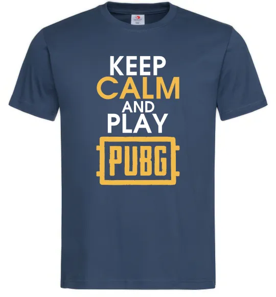 Мужская футболка Keep calm play PUBG Темно-синий фото