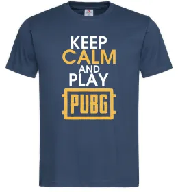 Мужская футболка Keep calm play PUBG Темно-синий фото