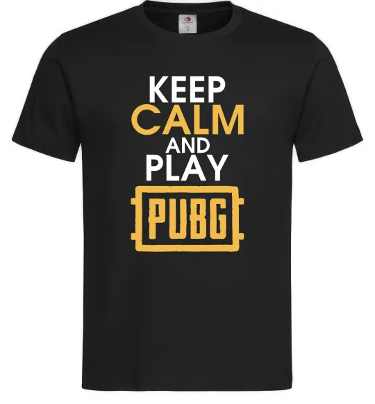 Мужская футболка Keep calm play PUBG Черный фото