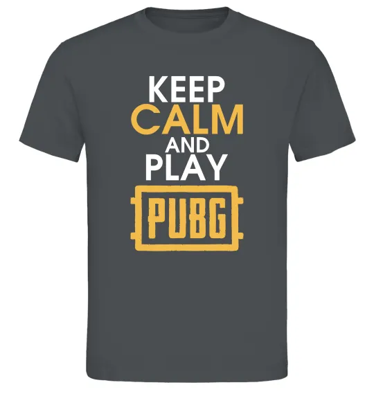 Мужская футболка Keep calm play PUBG Графит фото