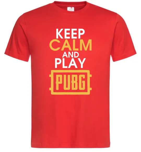 Мужская футболка Keep calm play PUBG Красный фото