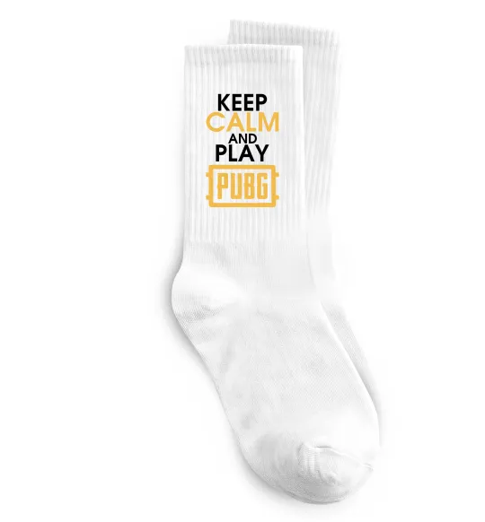 Носки Keep calm play PUBG Белый фото