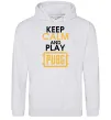 Мужская толстовка (худи) Keep calm play PUBG Серый меланж фото