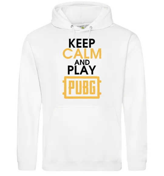 Женская толстовка (худи) Keep calm play PUBG Белый фото