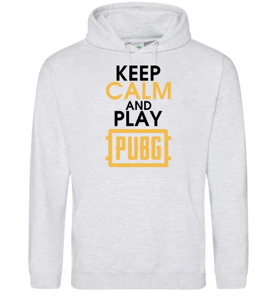 Женская толстовка (худи) Keep calm play PUBG Серый меланж фото