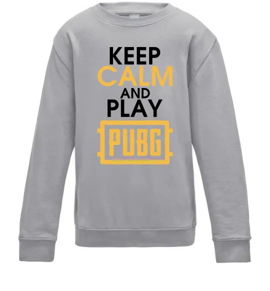 Дитячий світшот Keep calm play PUBG Сірий меланж фото