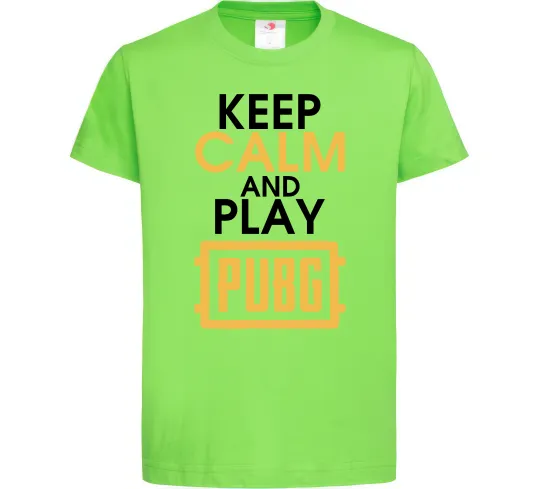 Детская футболка Keep calm play PUBG Лаймовый фото
