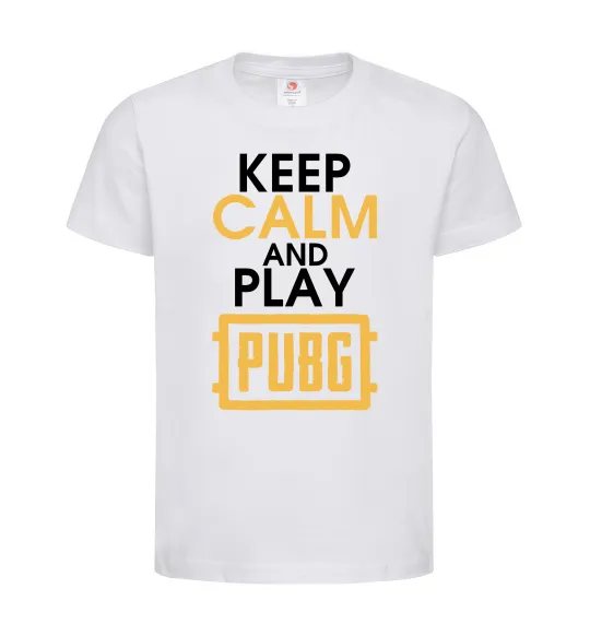 Дитяча футболка Keep calm play PUBG Білий фото
