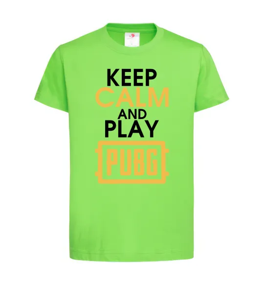 Дитяча футболка Keep calm play PUBG Лаймовий фото