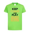 Дитяча футболка Keep calm play PUBG Лаймовий фото