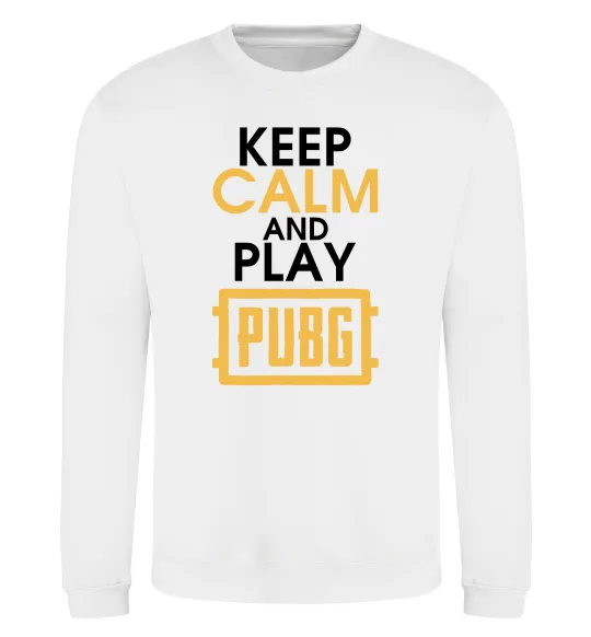 Свитшот Keep calm play PUBG Белый фото