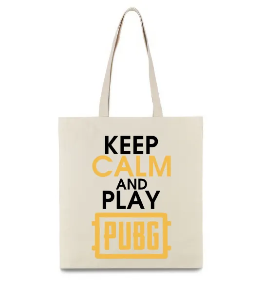 Эко-сумка Keep calm play PUBG Бежевый фото