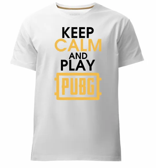 Чоловіча преміум футболка Keep calm play PUBG Білий фото