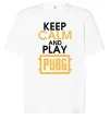 Футболка Оверсайз Keep calm play PUBG Белый фото