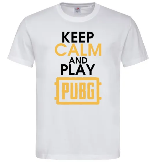 Мужская футболка Keep calm play PUBG Белый фото