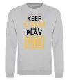Свитшот Keep calm play PUBG Серый меланж фото