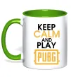 Чашка с цветной ручкой Keep calm play PUBG Зеленый фото