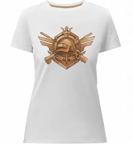 Жіноча преміум футболка PUBG logo Білий фото