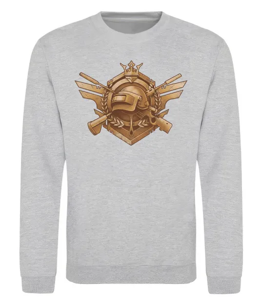 Свитшот PUBG logo Серый меланж фото