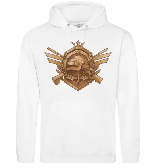 Мужская толстовка (худи) PUBG logo Белый фото