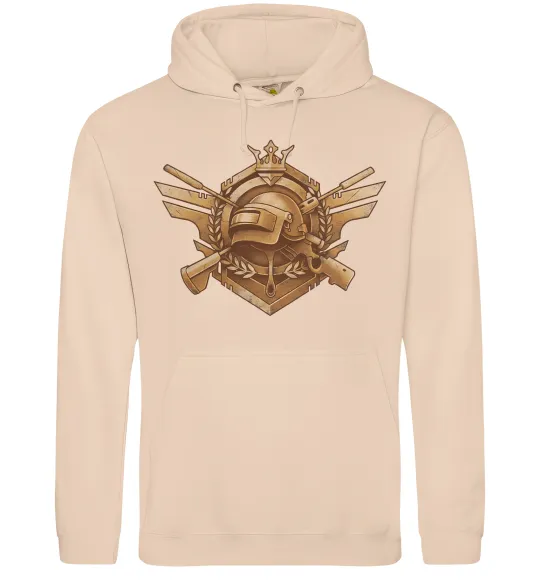 Мужская толстовка (худи) PUBG logo Песочный фото