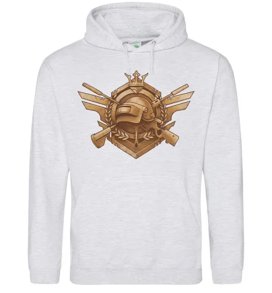 Женская толстовка (худи) PUBG logo Серый меланж фото