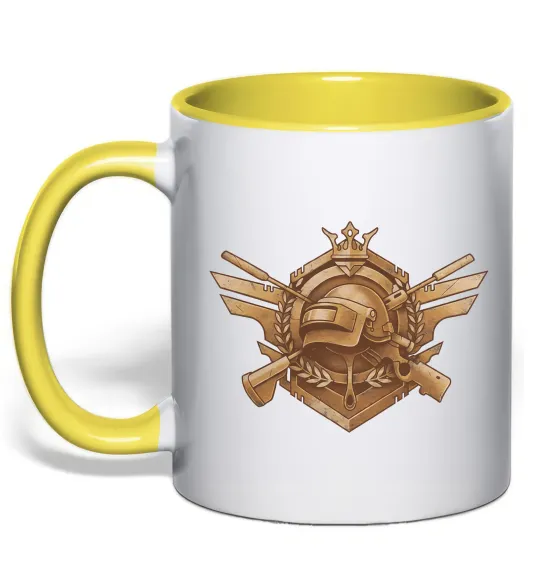 Чашка с цветной ручкой PUBG logo Солнечно желтый фото