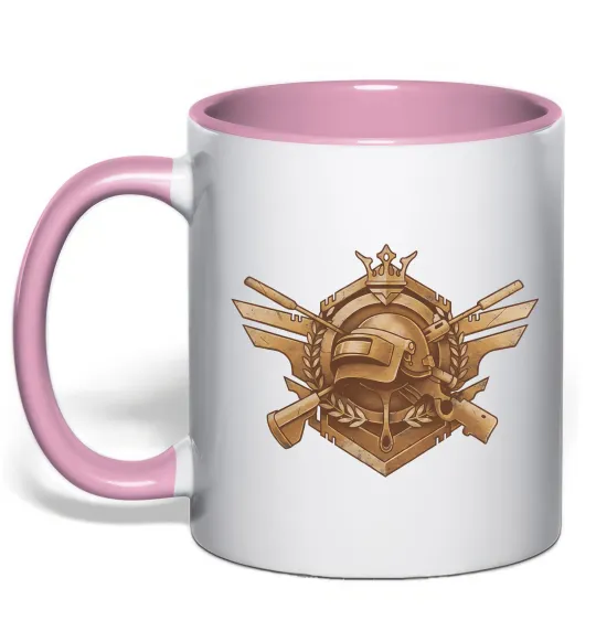 Чашка с цветной ручкой PUBG logo Нежно розовый фото