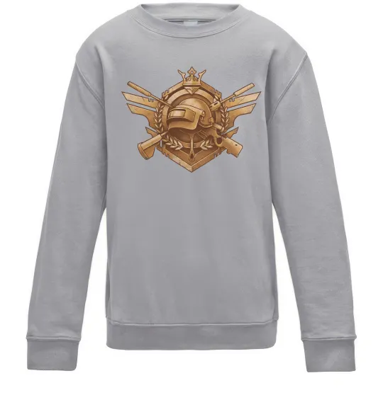 Детский Свитшот PUBG logo Серый меланж фото