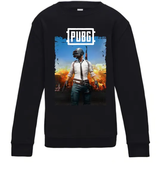 Детский Свитшот Пабг персонаж Черный фото