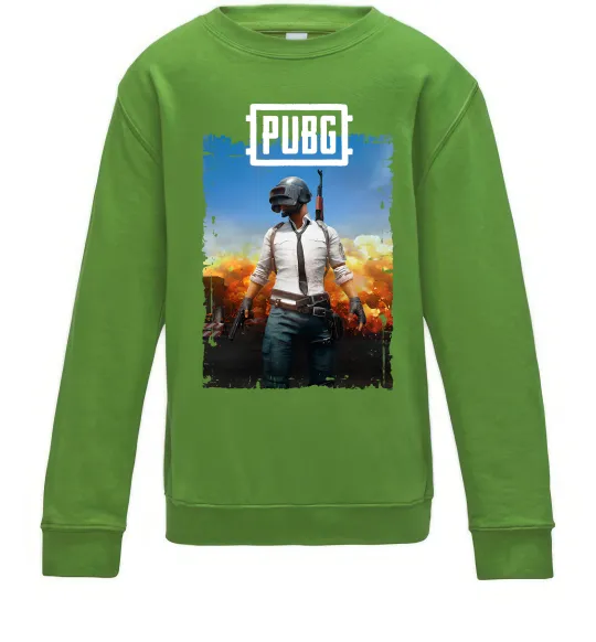 Детский Свитшот Пабг персонаж Лаймовый фото