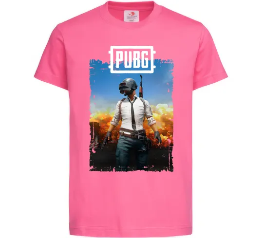 Дитяча футболка Пабг персонаж Яскраво-рожевий фото