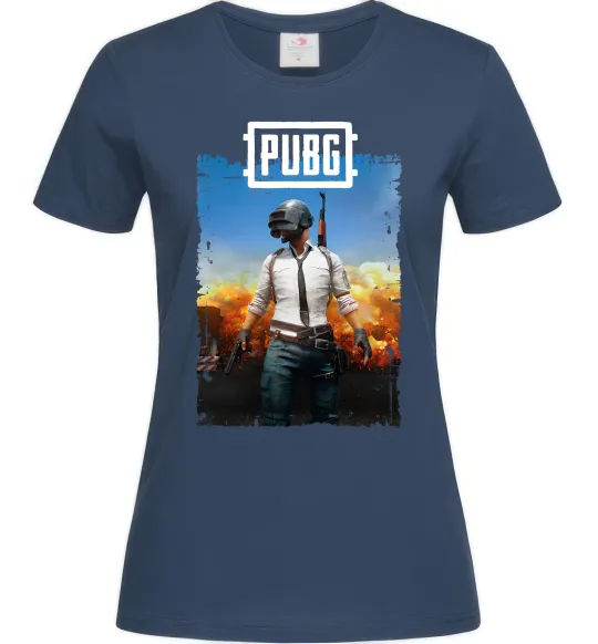 Жіноча футболка Пабг персонаж Темно-синій фото